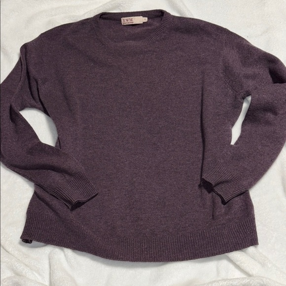 XL plum 100% Wool washable sweater lambs wool Edinburgh Woolen Mill round neck - Picture 1 of 6